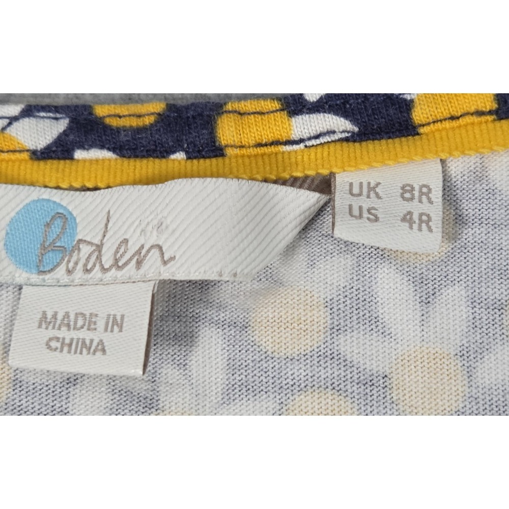 Boden Womens 4 Navy Yellow Scattered Daisies Sleeveless Dress‎ Boho Cottagecore - Picture 4 of 8